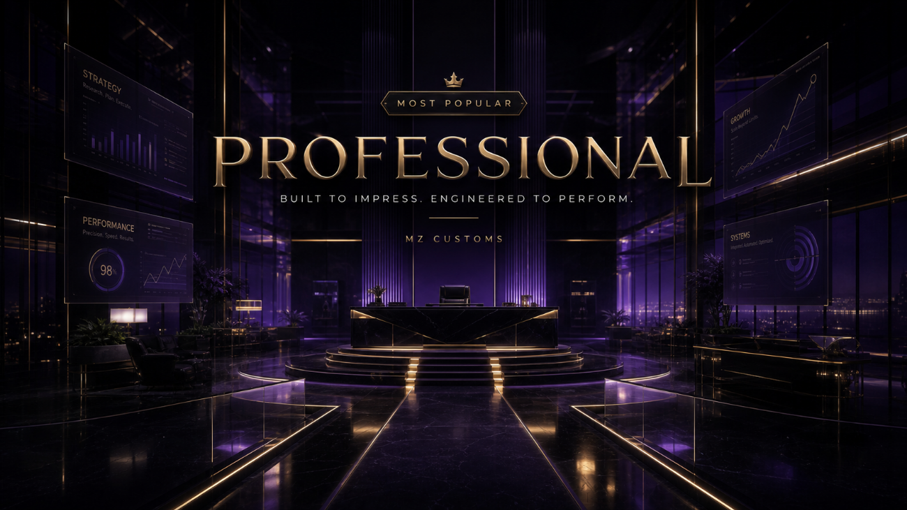 MZ Customs premium website design showcase